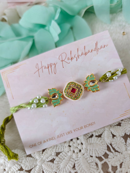 Royal Lotus Kundan Rakhi