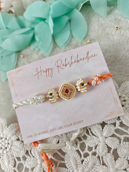 Royal Lotus Kundan Rakhi