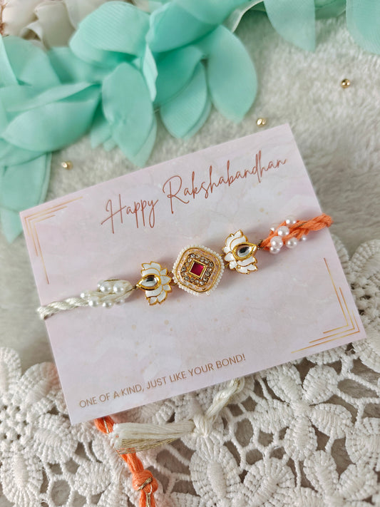 Royal Lotus Kundan Rakhi
