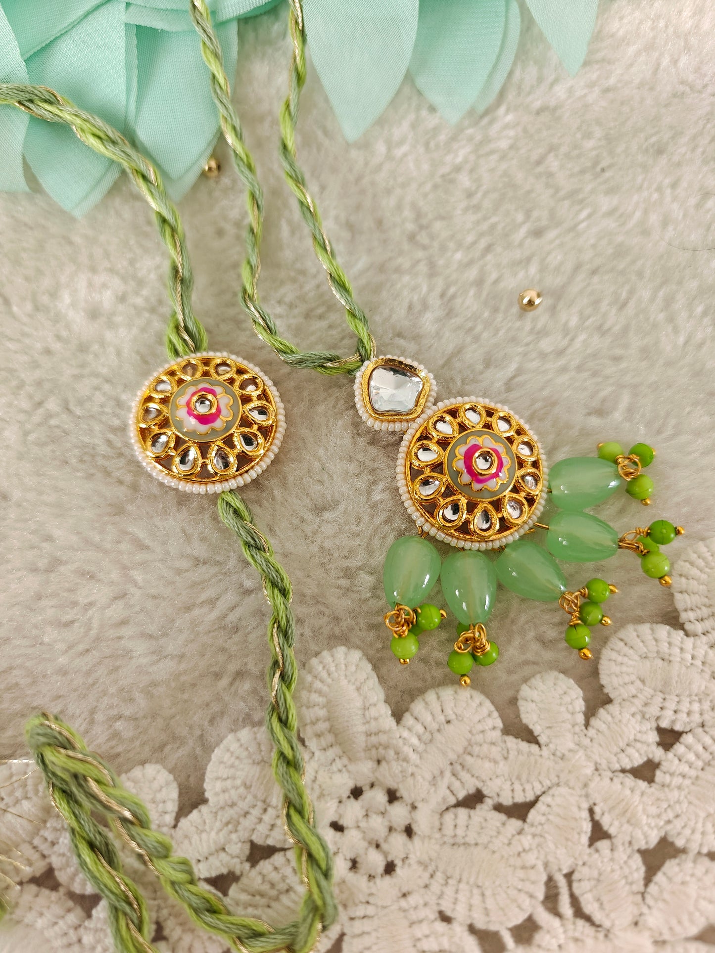 Floral Halo Rakhi Lumba Set