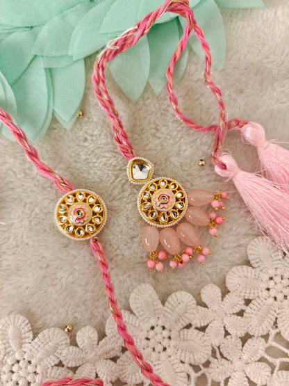 Floral Halo Rakhi Lumba Set