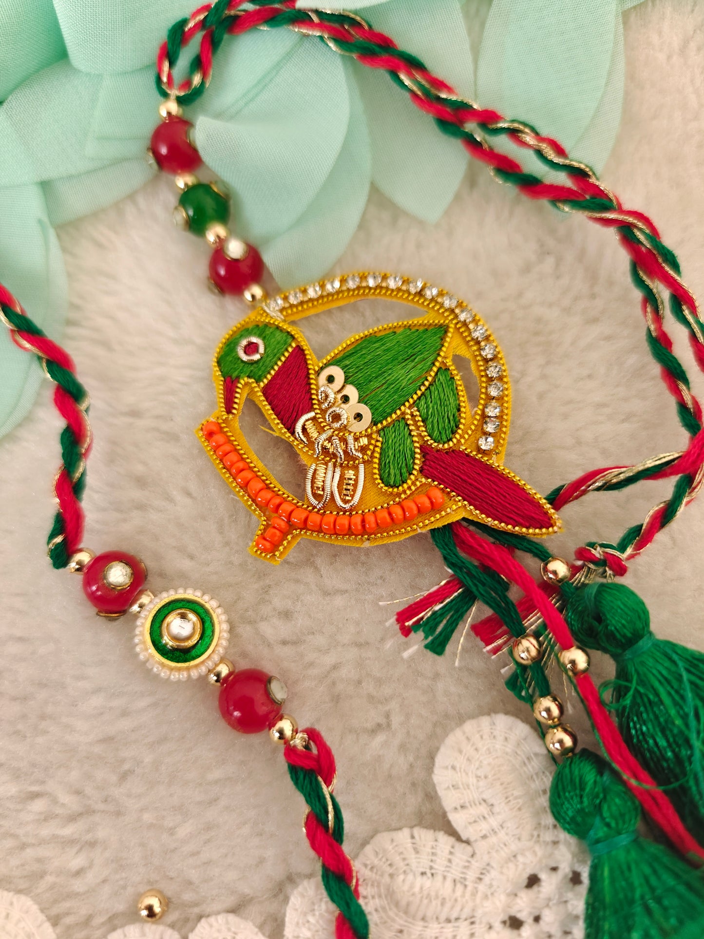 Mithu Tota Rakhi Lumba Set