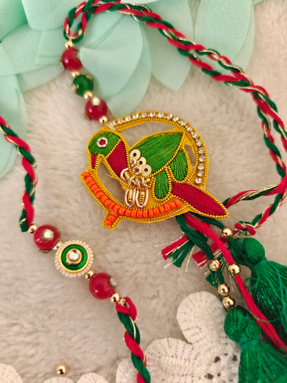 Mithu Tota Rakhi Lumba Set