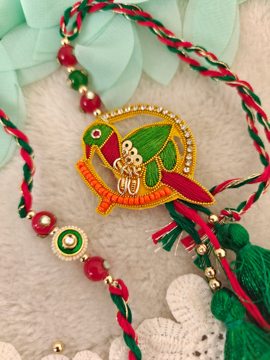 Mithu Tota Rakhi Lumba Set