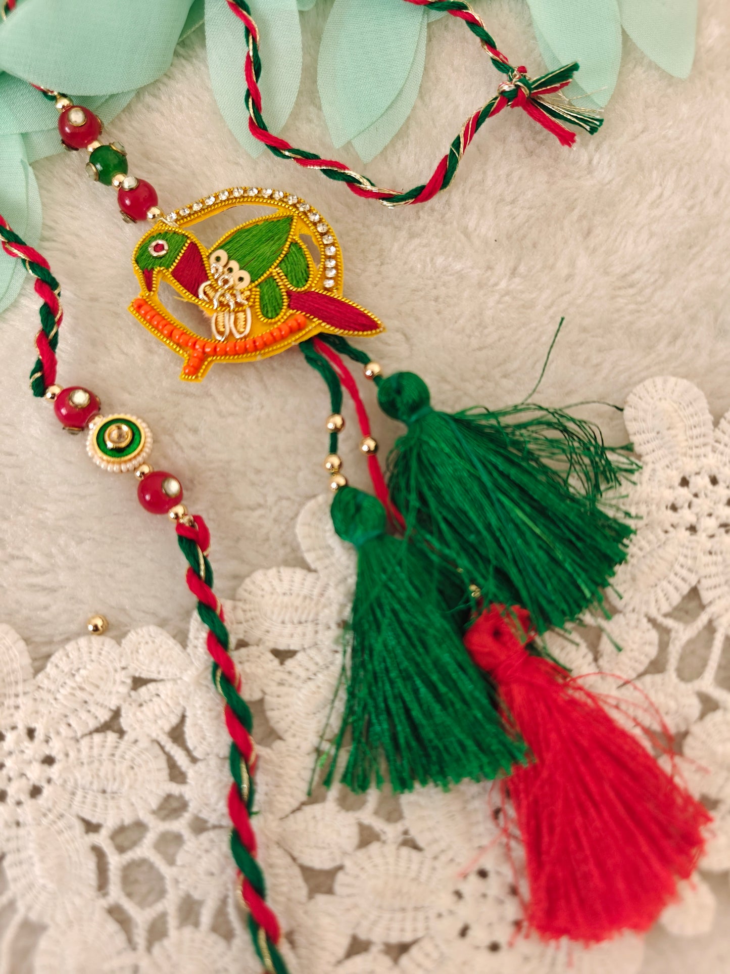 Mithu Tota Rakhi Lumba Set
