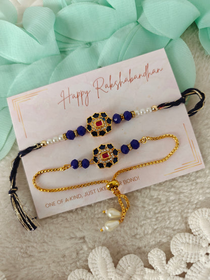 Regal Bloom Rakhi Bracelet Set