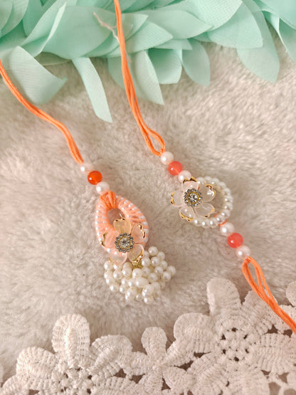 Pearl Bloom Rakhi Lumba Set