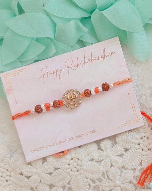 Divine Trishul Rudraksha Rakhi