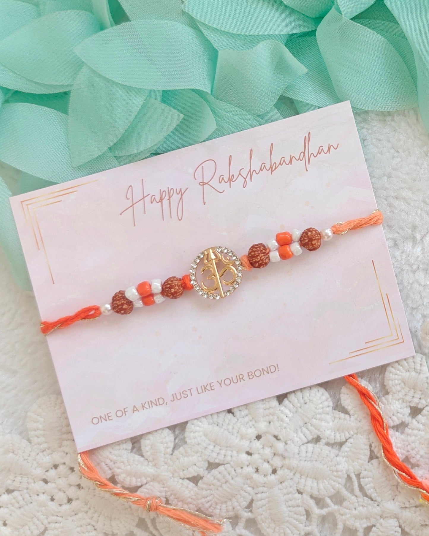 Sacred Om Trishul Rudraksha Rakhi
