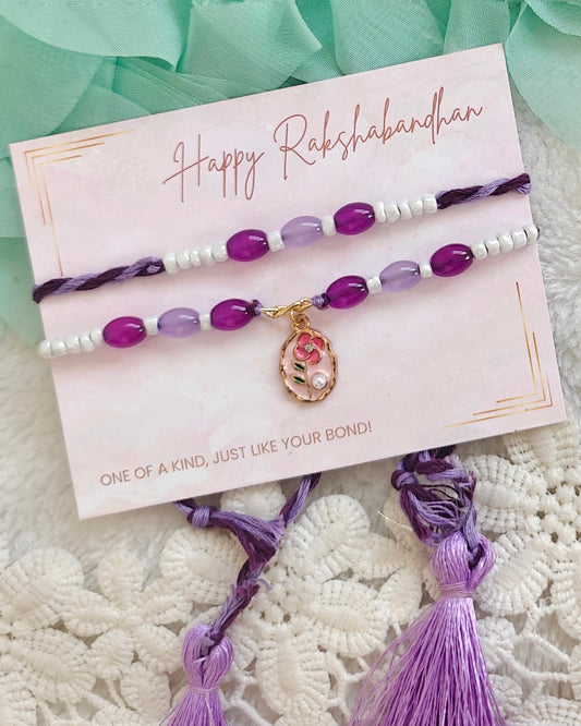 Floral Rakhi Bracelet Set