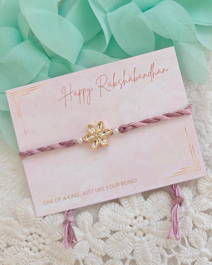 Floral Kundan Classic Rakhi