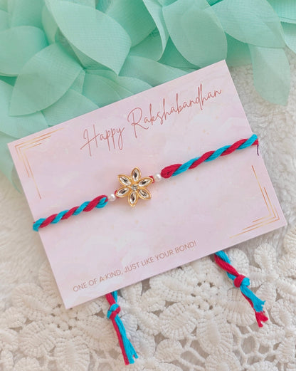 Floral Kundan Classic Rakhi