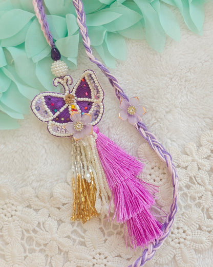 Butterfly Tassel Rakhi Lumba Set