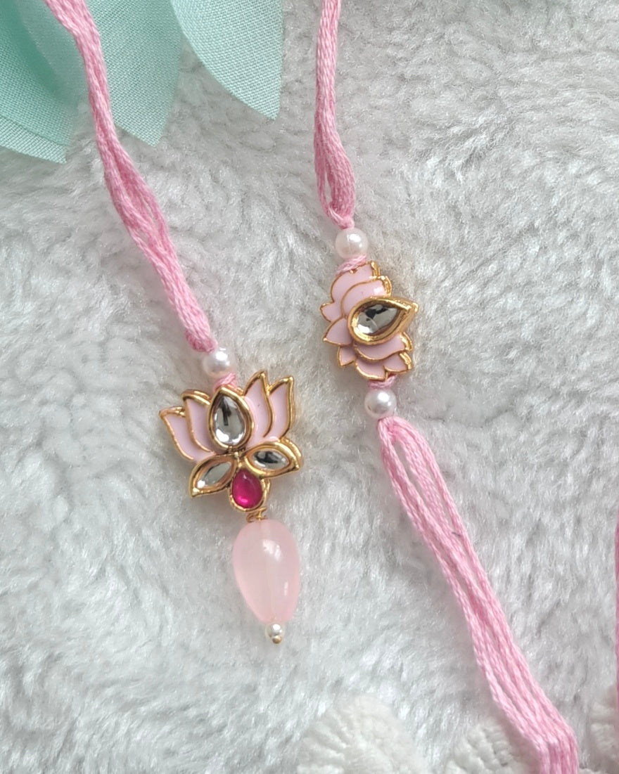 Lotus Minimal Rakhi Lumba Set