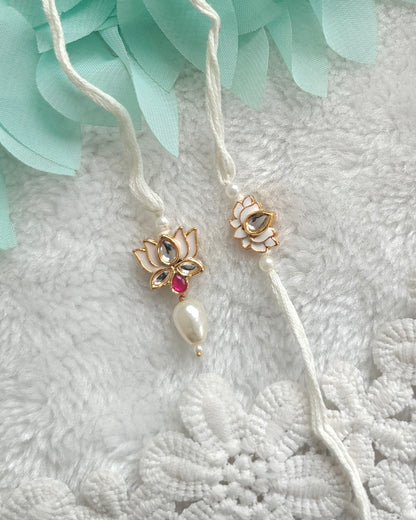 Lotus Minimal Rakhi Lumba Set