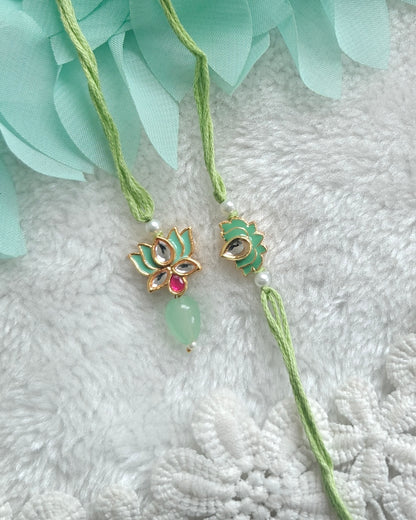 Lotus Minimal Rakhi Lumba Set