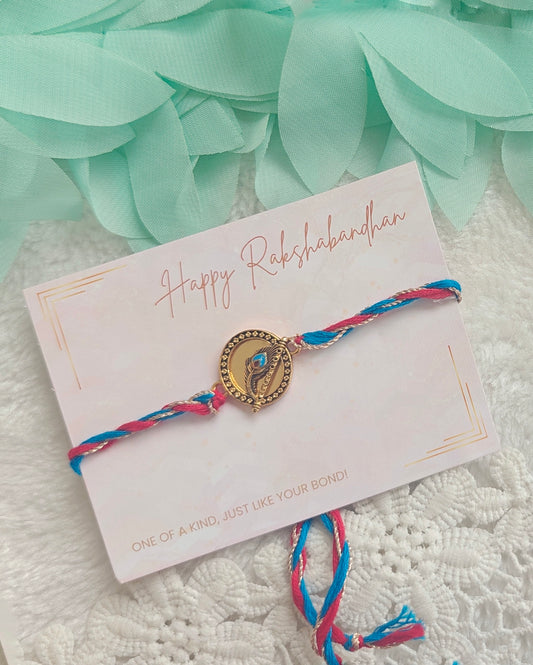 Mayur Feather Charm Rakhi