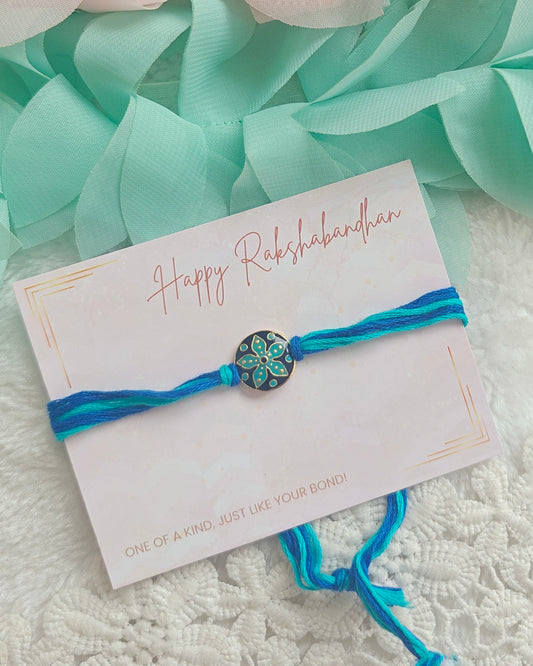 Blue Floral Rakhi