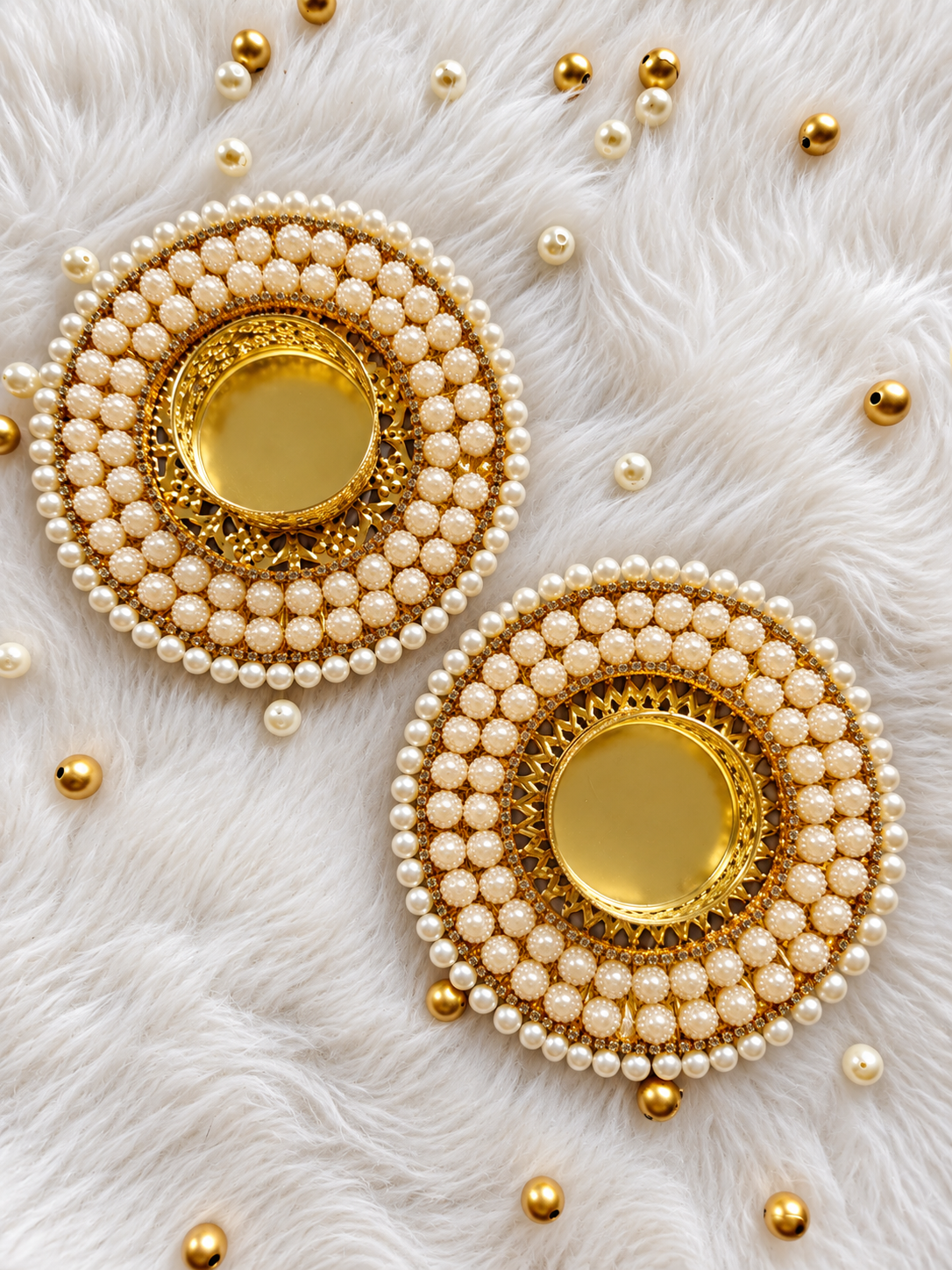 Pearl Halo Tealight Holders – Set of 2