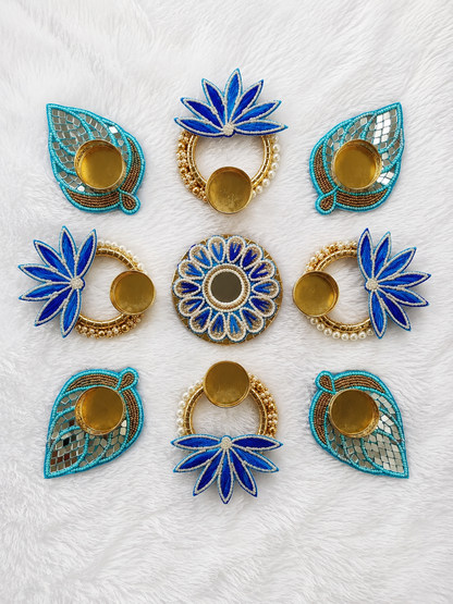 Festive Bloom Diya Rangoli – Set of 9