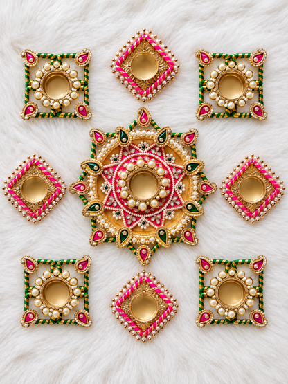 Paisley Festive Rangoli Set - Set of 9