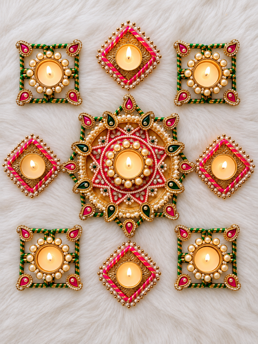 Paisley Festive Rangoli Set - Set of 9