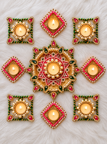 Paisley Festive Rangoli Set - Set of 9