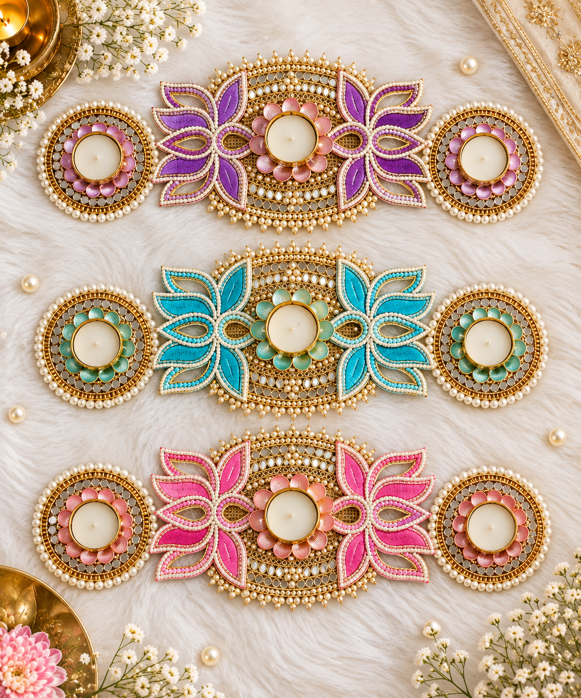 Lotus Aura Rangoli Set - Set of 3
