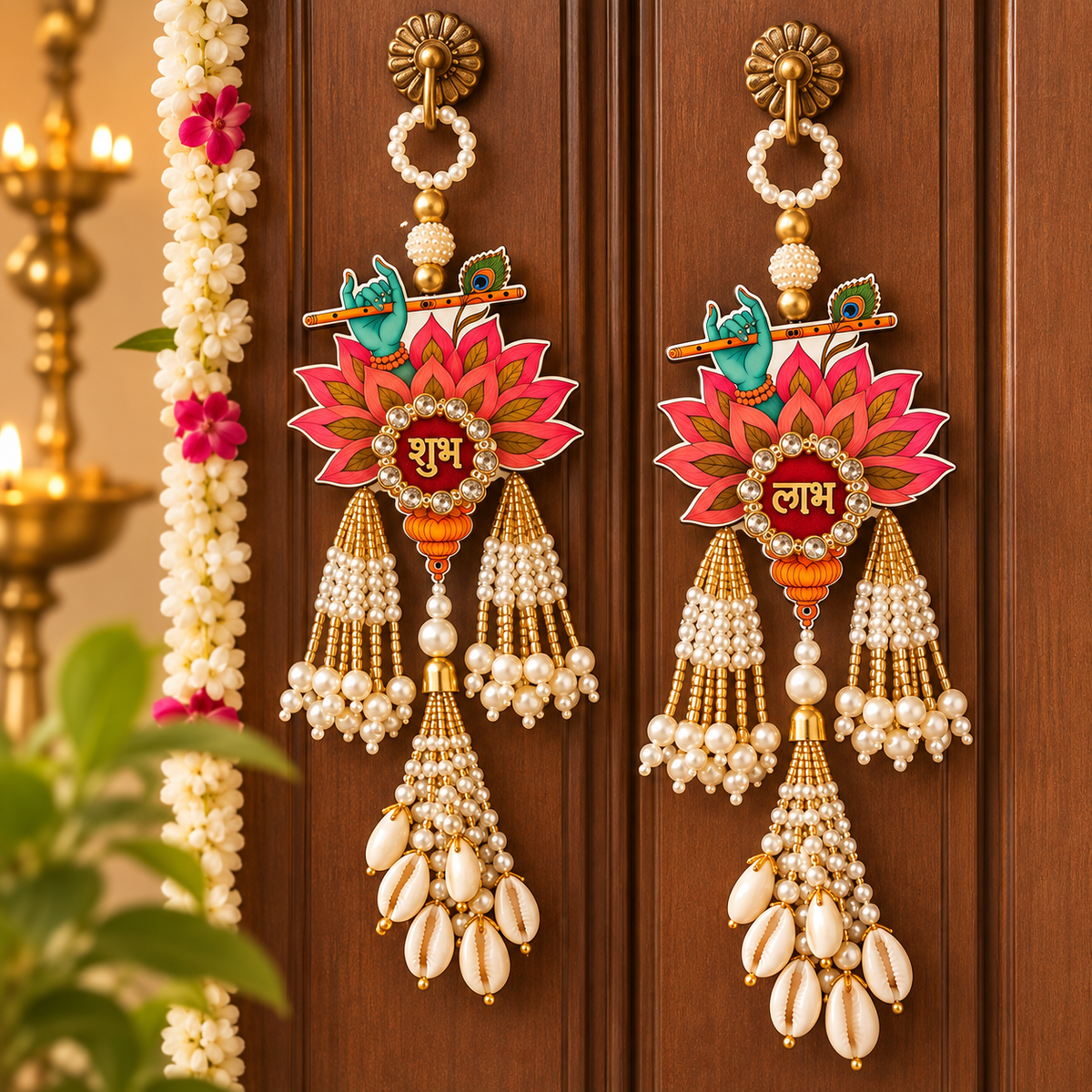 Krishna Lotus Shubh Labh Pair