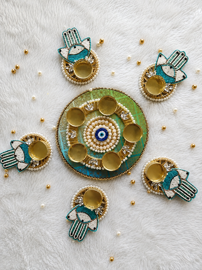 Evil Eye Hamsa Rangoli Set - Set of 5