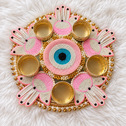 8" Evil Eye Hamsa Tealight Rangoli