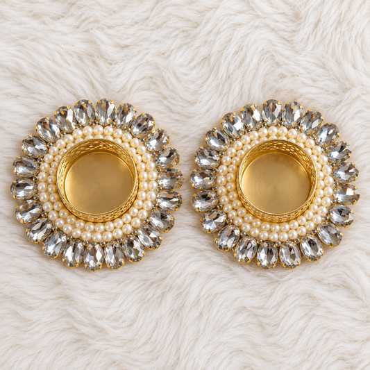 Noor Crystal Tealight Holders – Set of 2