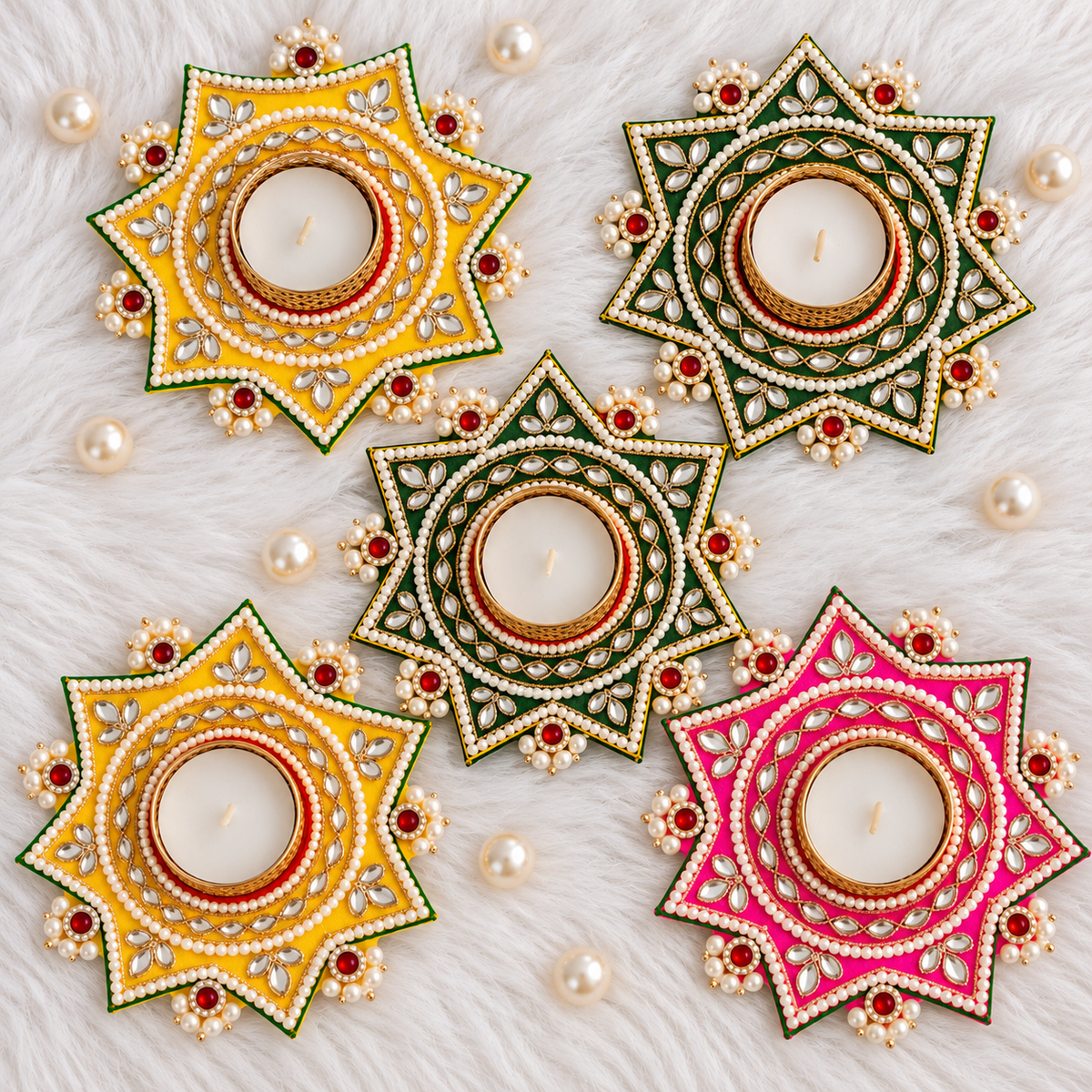 Kundan Star Tealight Holder