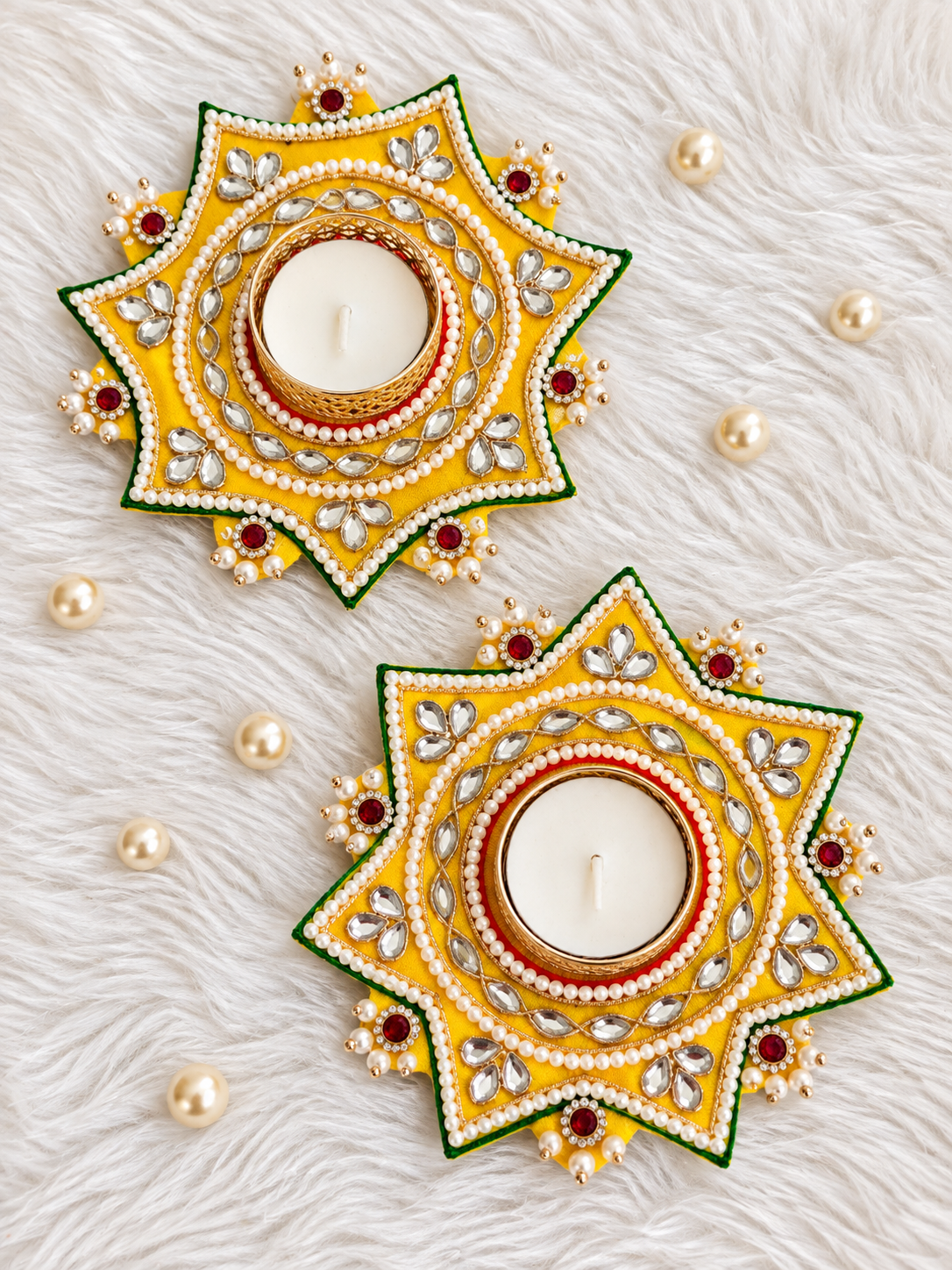 Kundan Star Tealight Holder