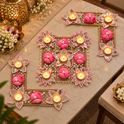 Blush Mirror Rangoli Set - Set of 3