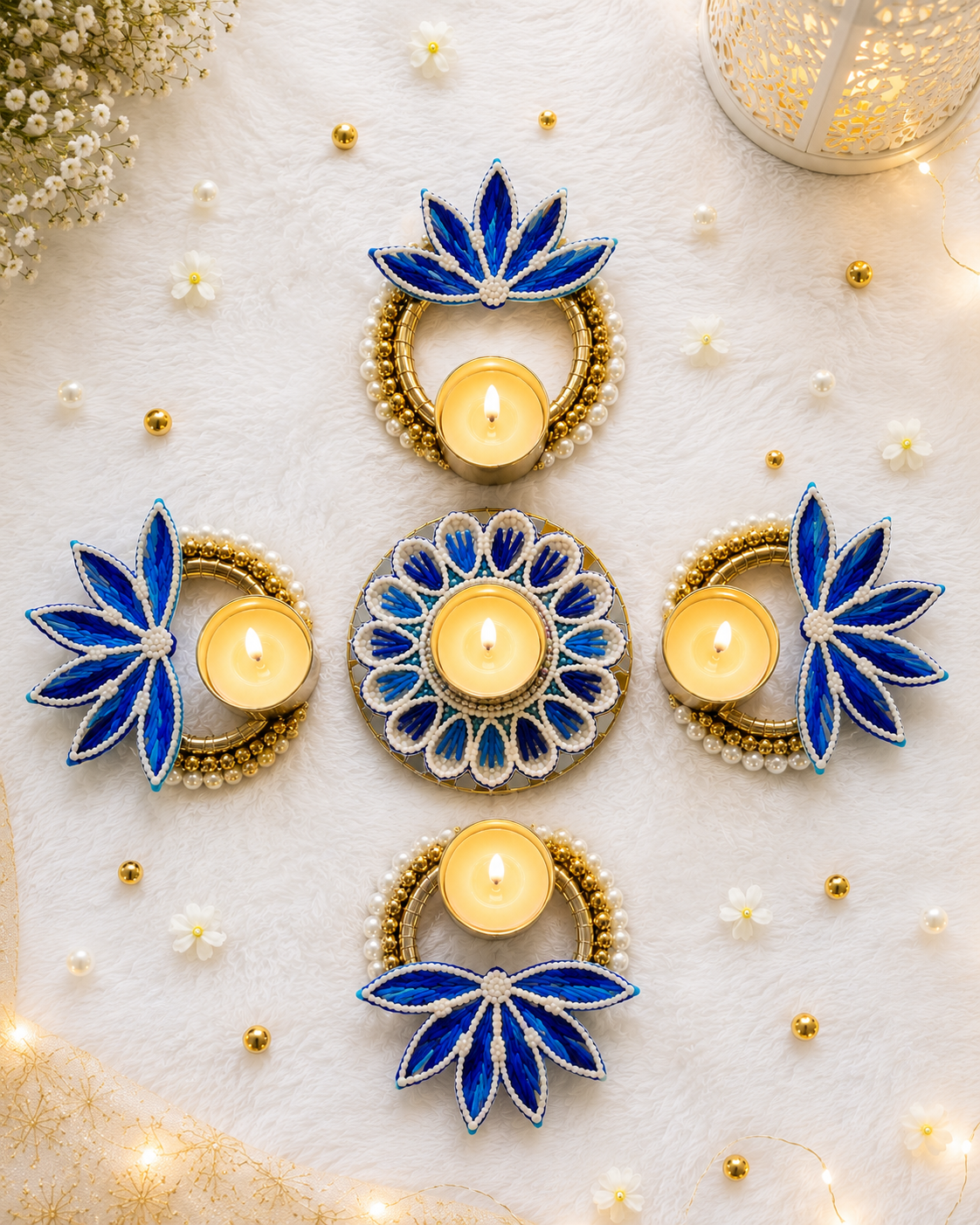 Kamal Diya Rangoli Set – Set of 5