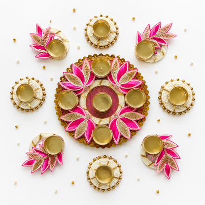 Grand Lotus Rangoli Set – Set of 9