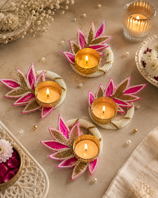 Petal Glow Tealight Holder - Set of 2