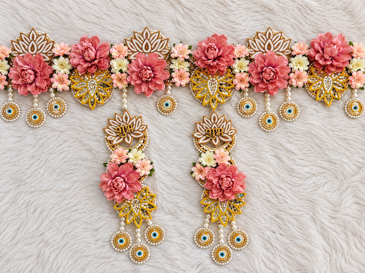 Grandeur Floral Lotus Evil Eye Toran