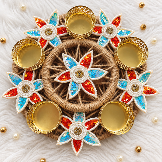 8" Blush Bloom Tealight Rangoli