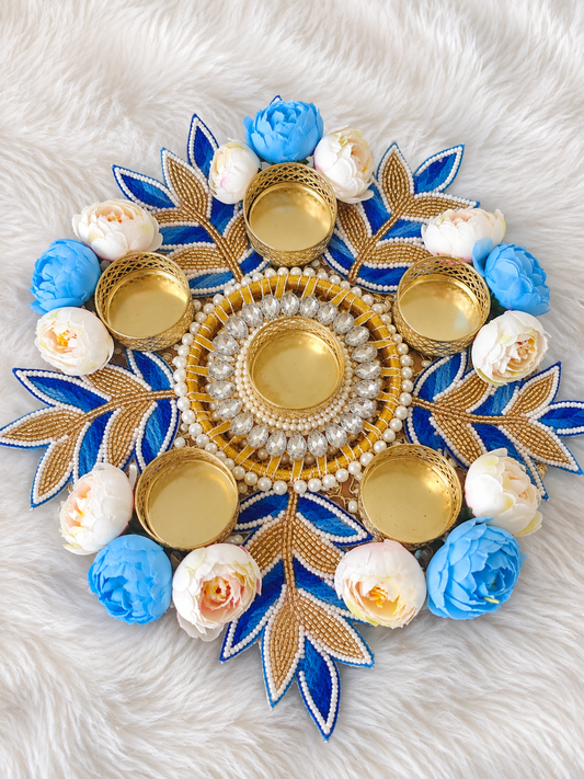 8" Floral Bloom Tealight Rangoli