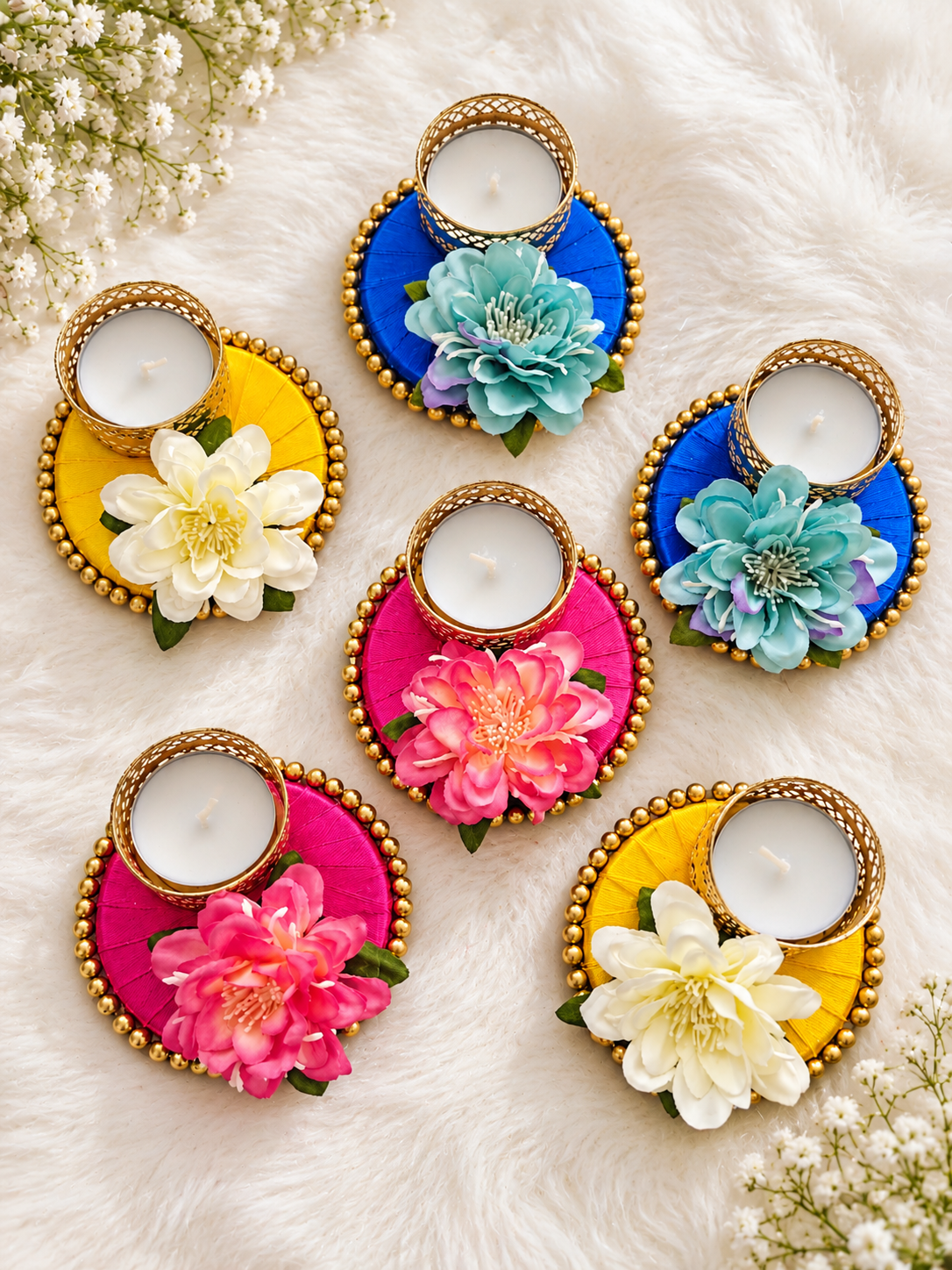 Floral Glow Tealight Holder - Set of 2
