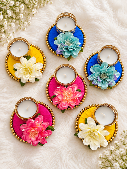 Floral Glow Tealight Holder - Set of 2