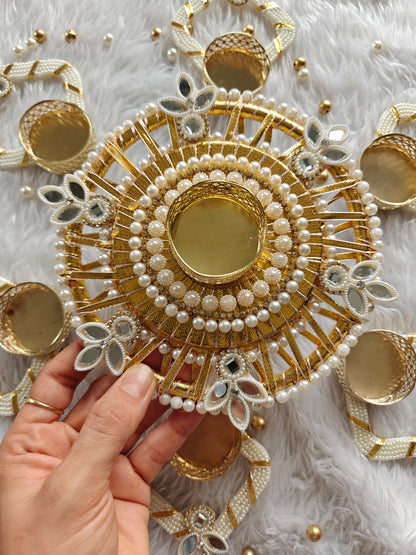 Pearl Aura Tealight Rangoli Set - Set of 7