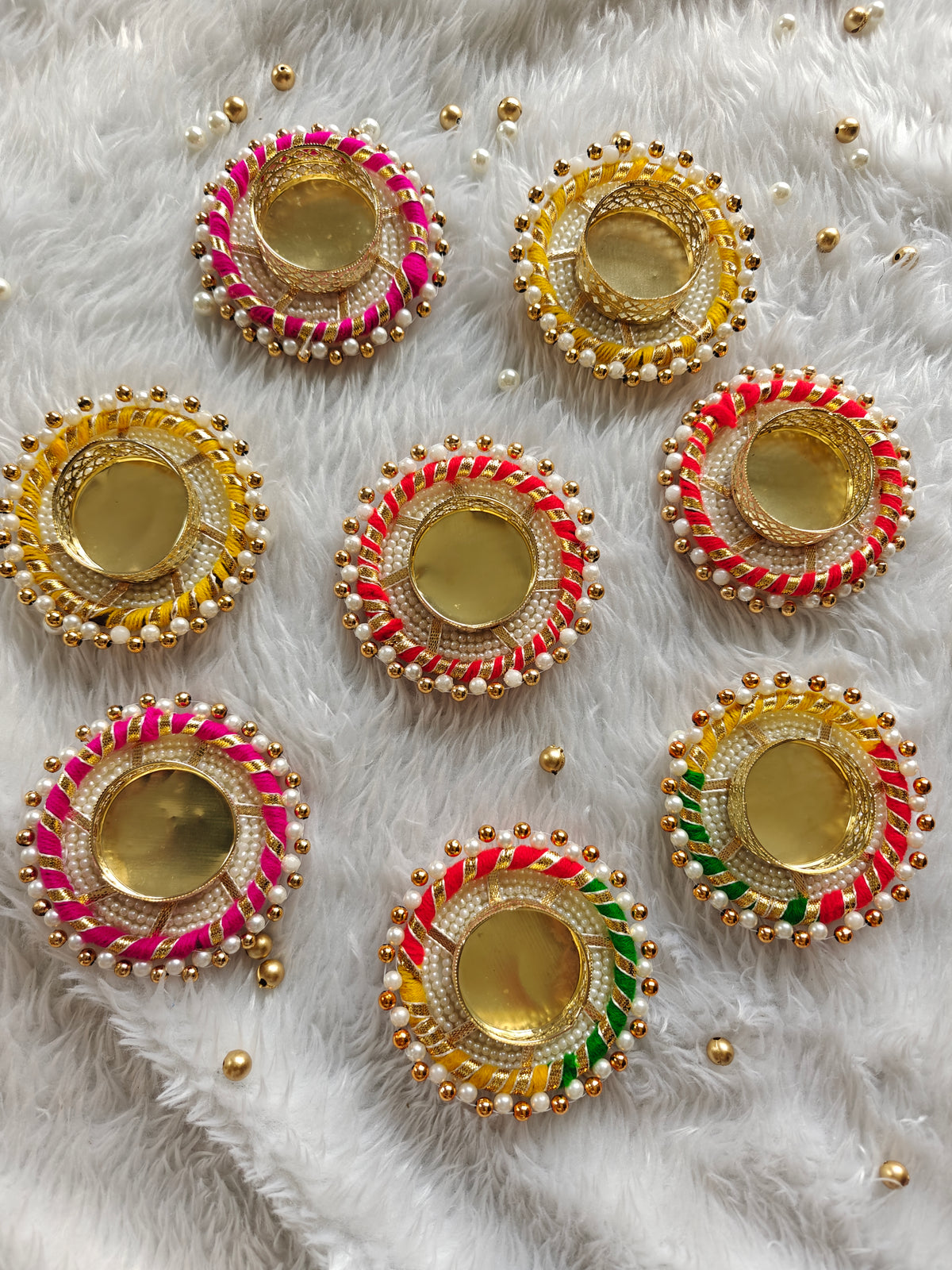 Pearl Halo Tealight Holders - Set of 2