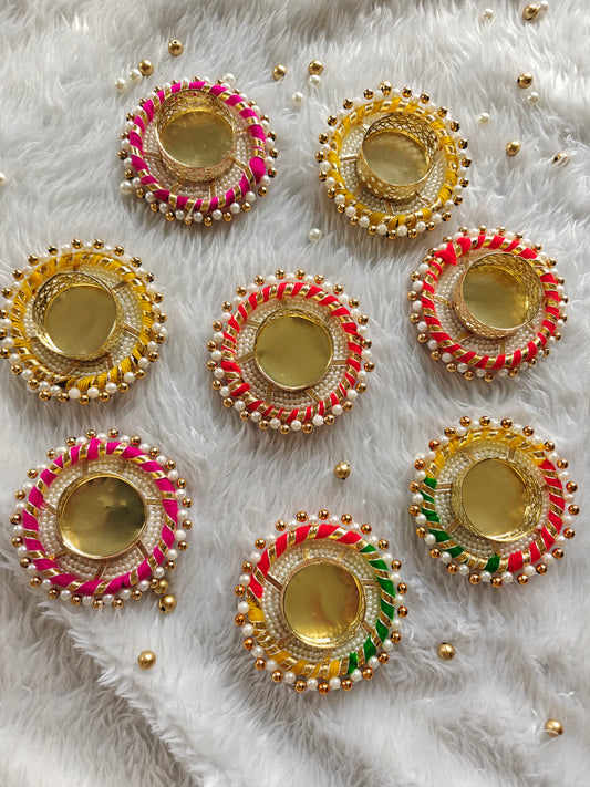 Pearl Halo Tealight Holders - Set of 2
