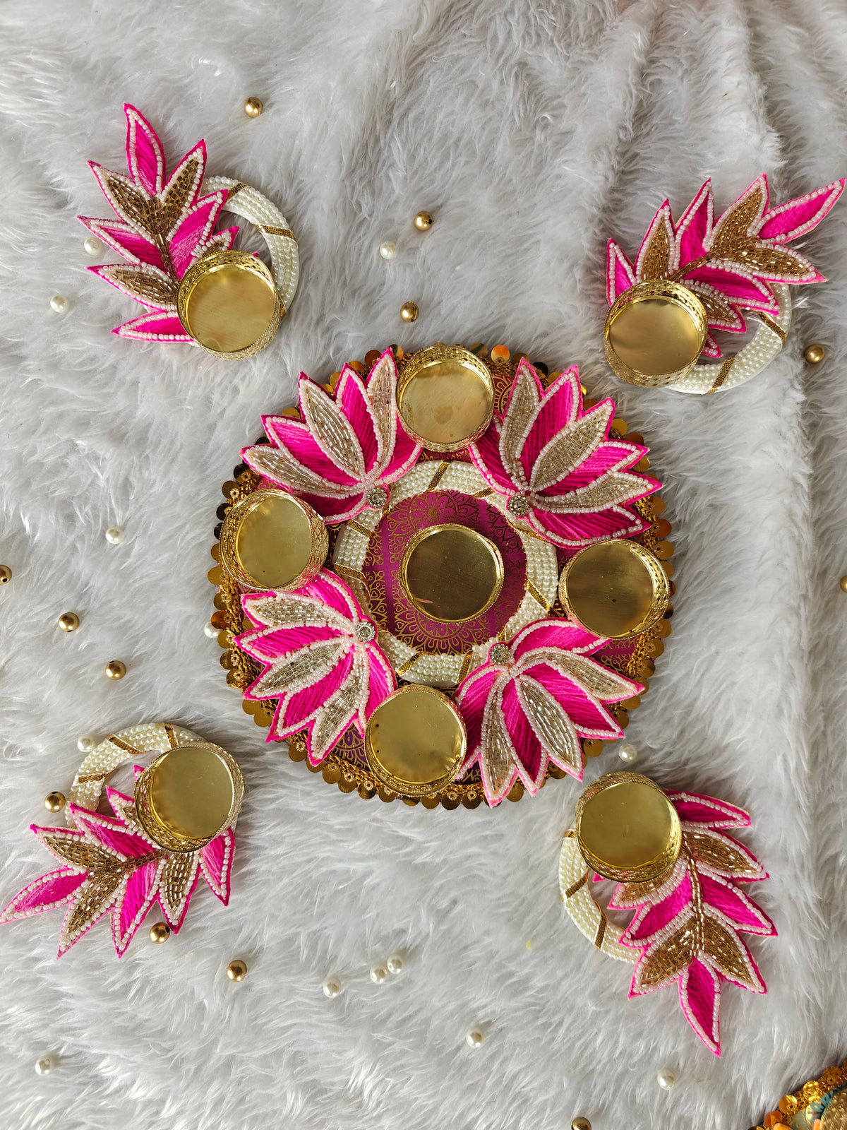 Grand Lotus Rangoli Set - Set of 5