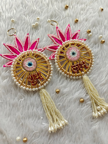 Lotus and Evil Eye Shubh Labh Pair