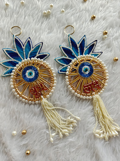 Lotus and Evil Eye Shubh Labh Pair
