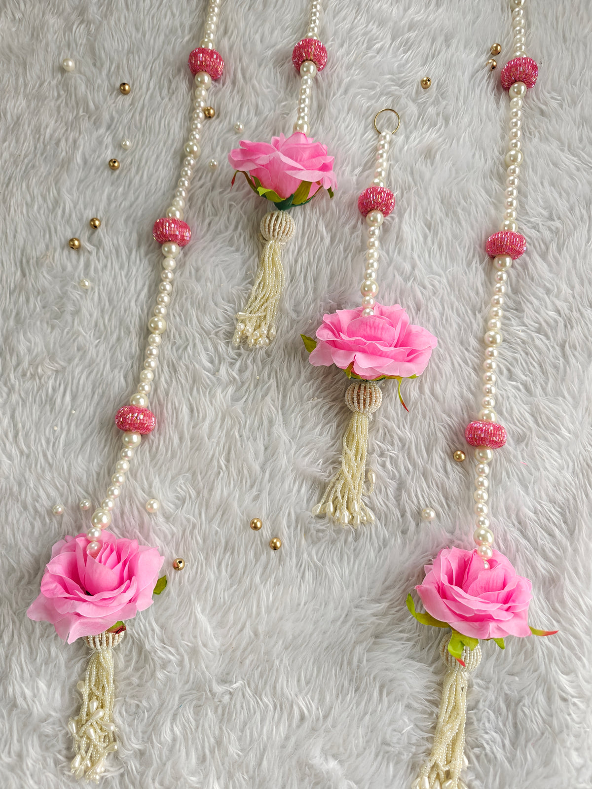 Rose Pearl Wall Hangings – Set of 4